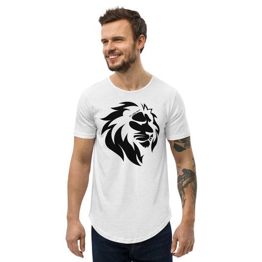 White Light Lion Men's Curved Hem T-Shirt