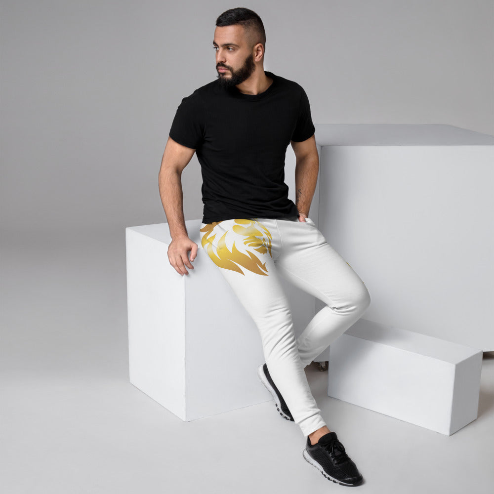 Gold Lion White Men's Joggers