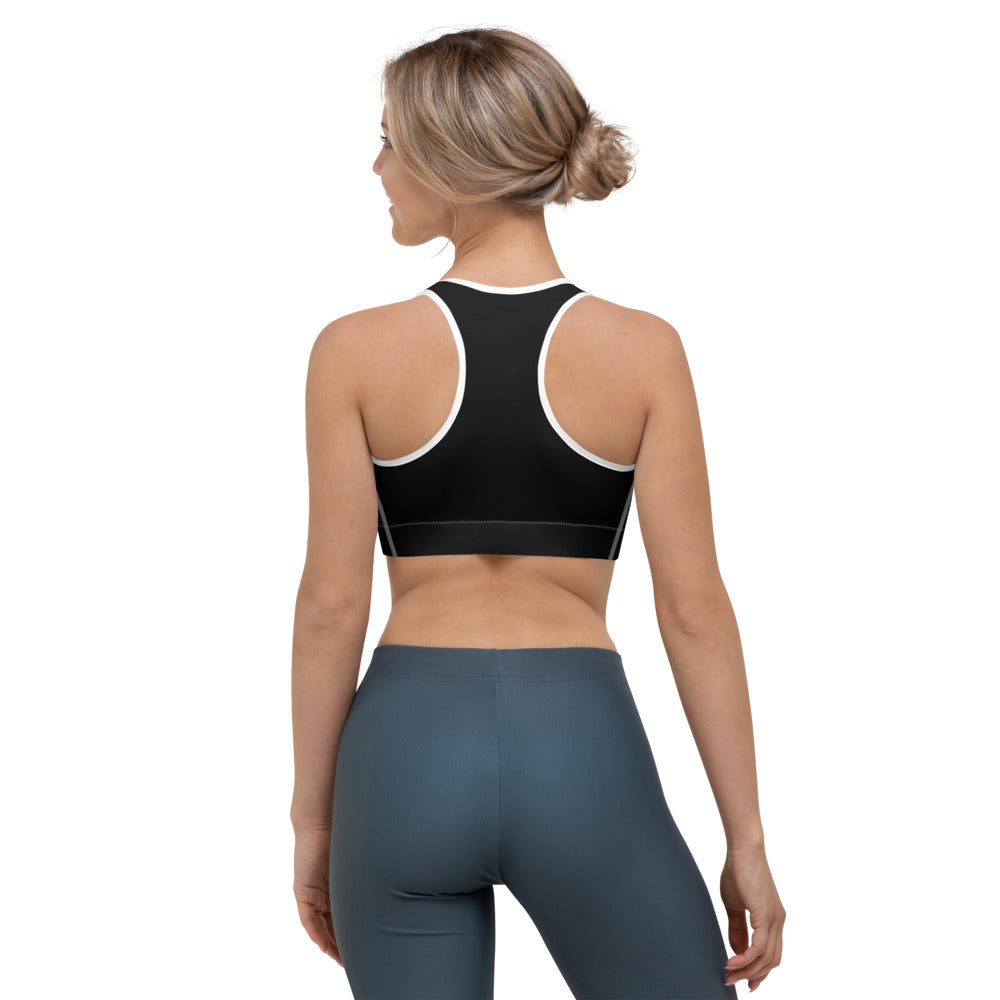 Pink Lion In Black or White Sports bra