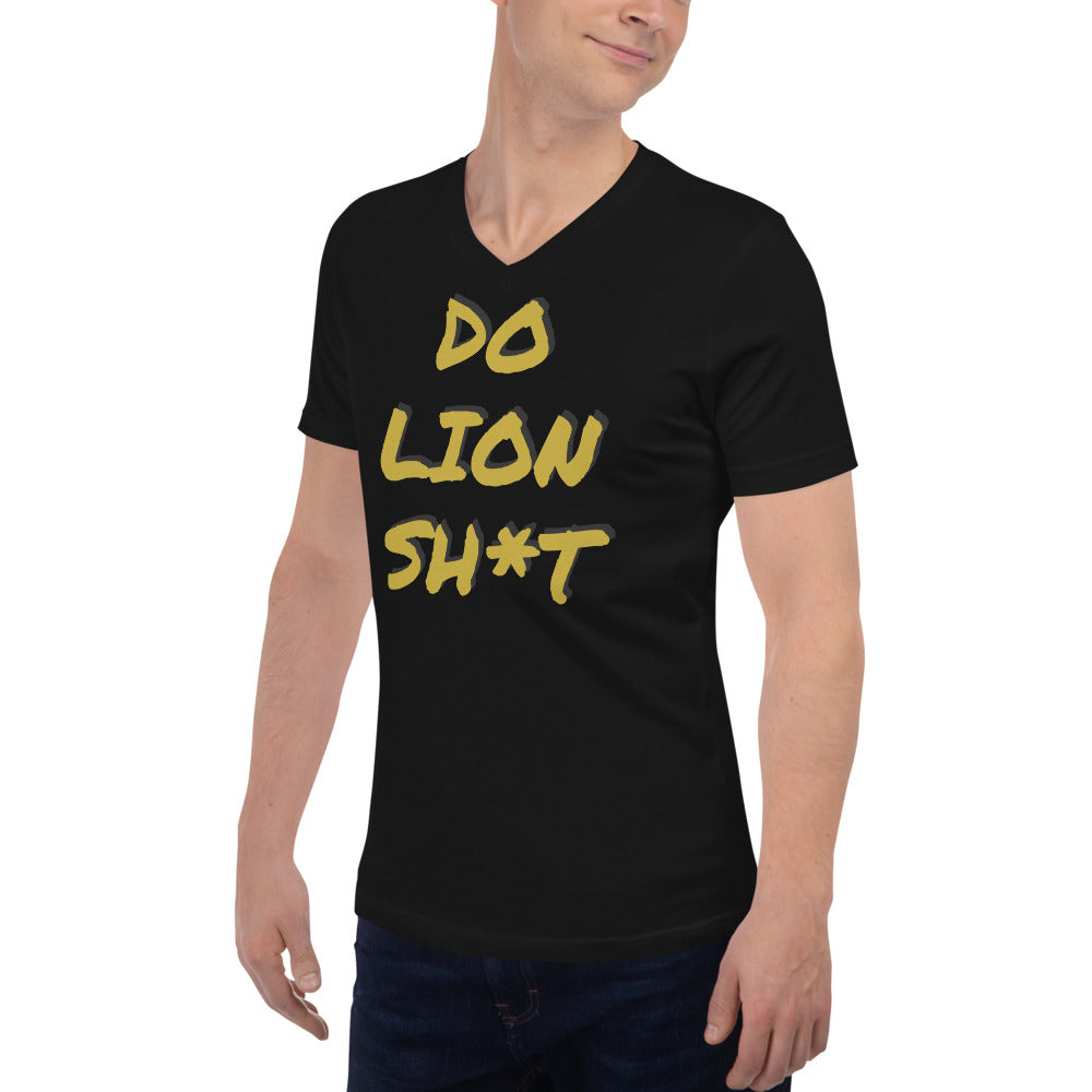 Do Lion Shit Gold V-Neck T-Shirt