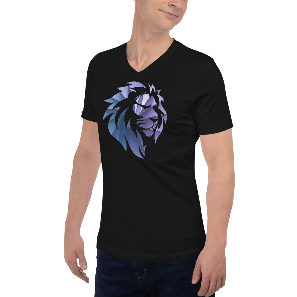 Purple Wave Lion V-Neck T-Shirt