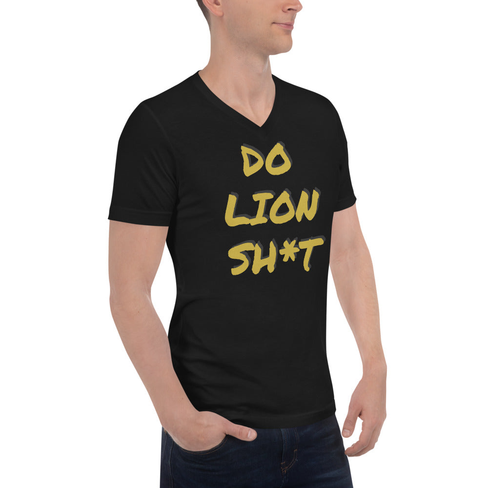 Do Lion Shit Gold V-Neck T-Shirt
