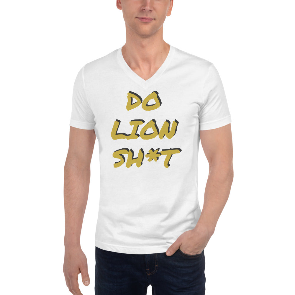 Do Lion Shit Gold V-Neck T-Shirt