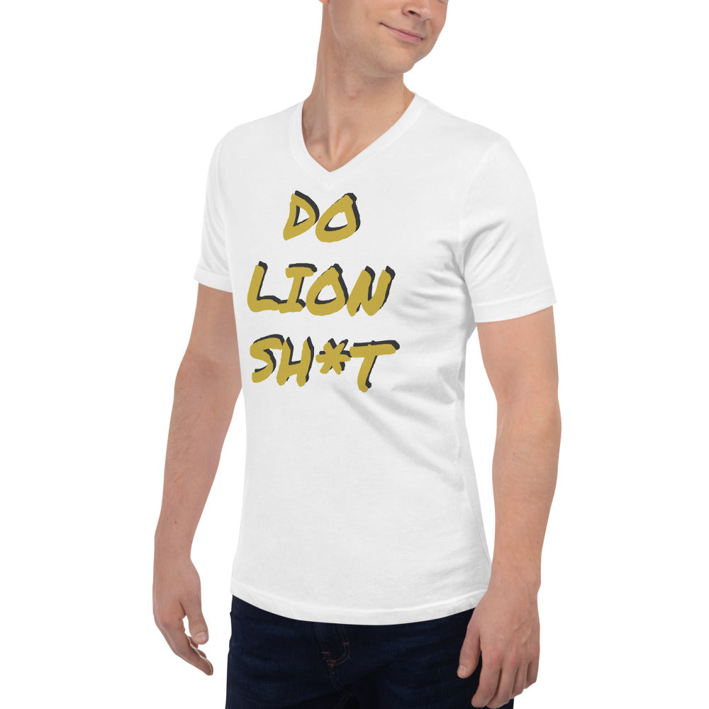 Do Lion Shit Gold V-Neck T-Shirt
