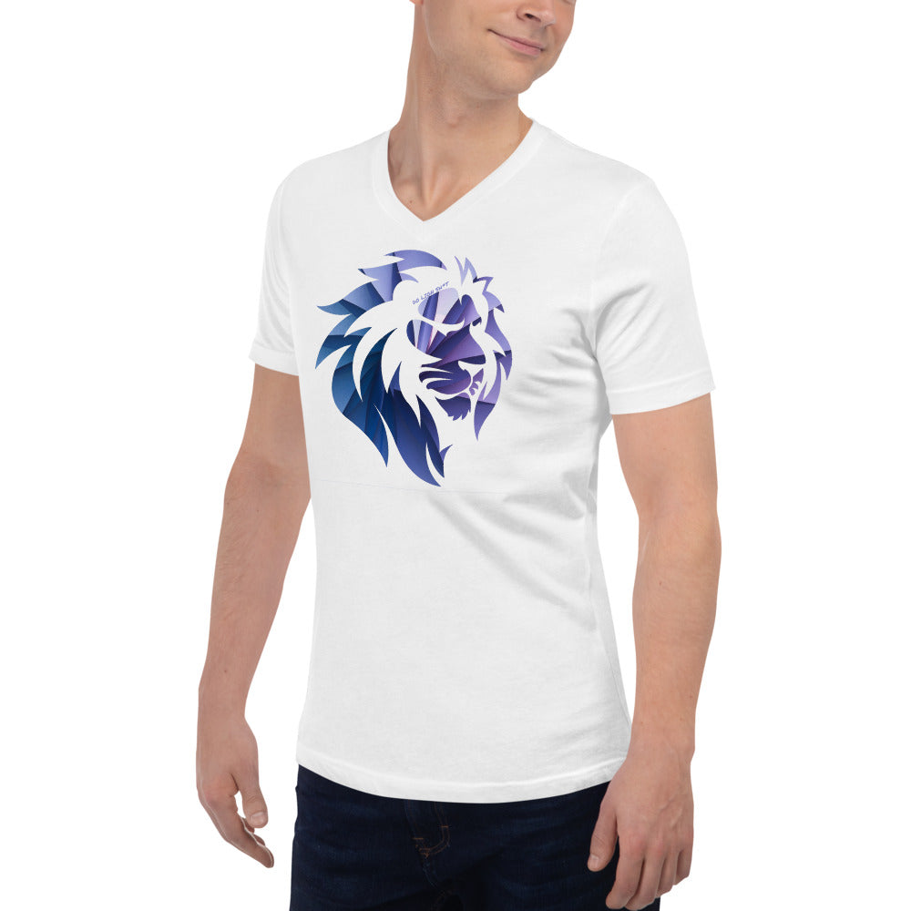 Purple Wave Lion V-Neck T-Shirt