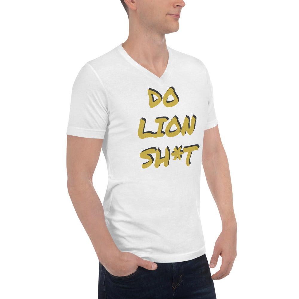 Do Lion Shit Gold V-Neck T-Shirt